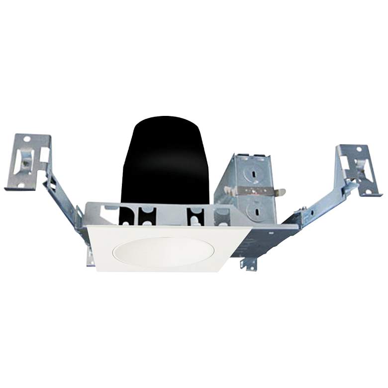 Image 1 4" White 750lm LED Standard Square Reflector Recessed Kit