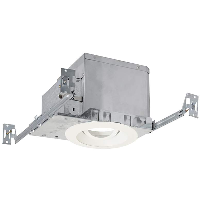 Image 1 4" White 950 Lumen LED Adjustable Round Gimbal Recessed Kit