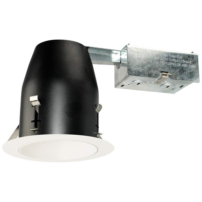 Image 1 4" White 950 Lumen LED Remodel Round Reflector Recessed Kit