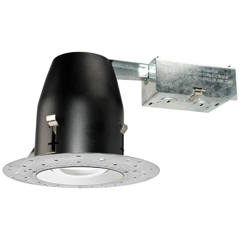 Image 1 4" White 950 Lumen LED Remodel Trimless Baffle Recessed Kit