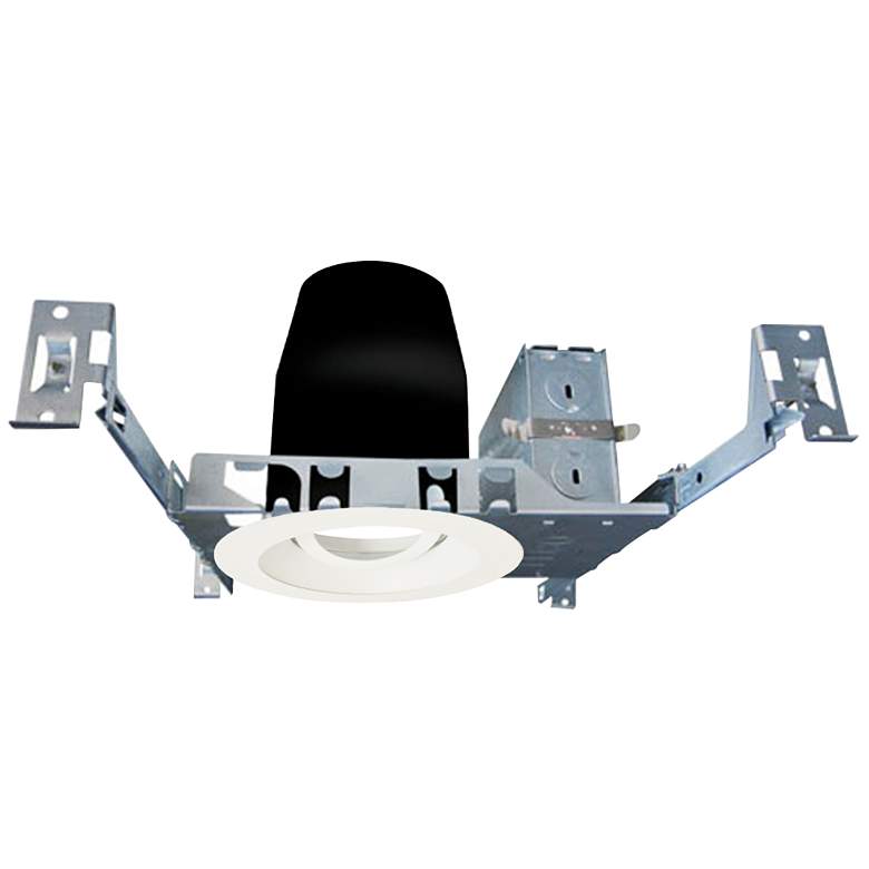 Image 1 4" White 950 Lumen LED Standard Round Gimbal Recessed Kit