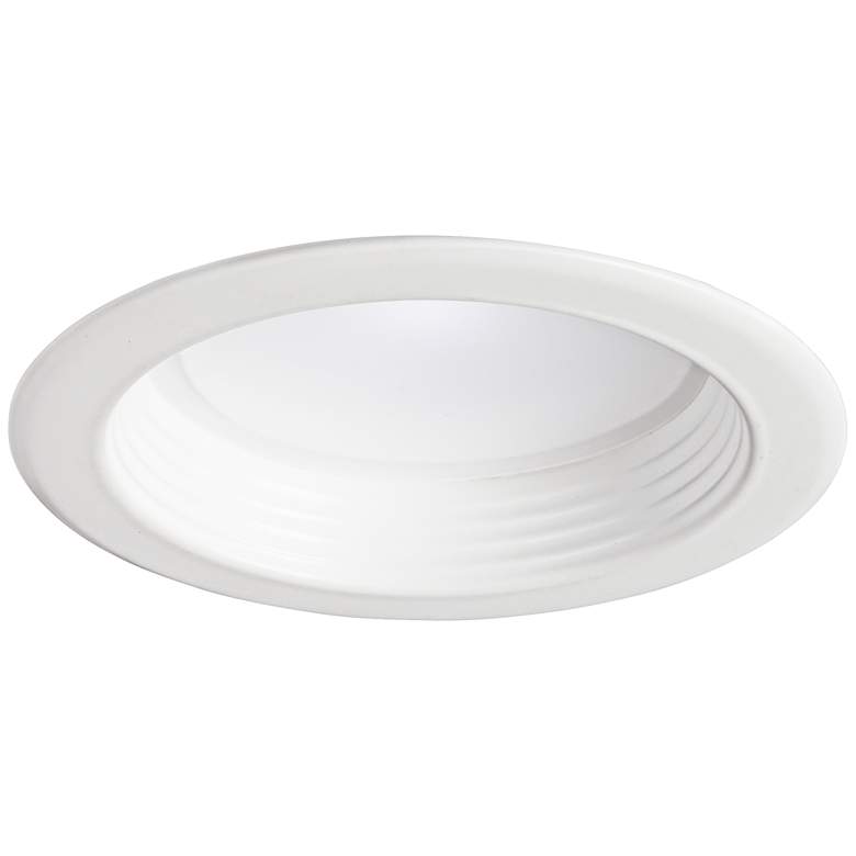Image 1 4" White Baffle 10W Dimmable LED Retrofit Trim in White