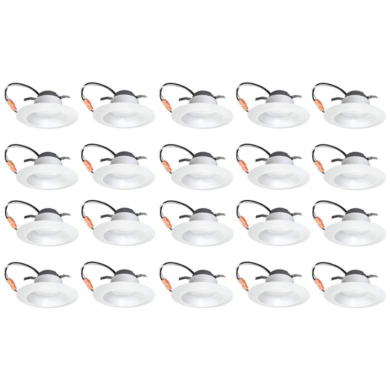 Image 1 4" White Five-Color Temperature LED Reflector Downlight 20 Pack
