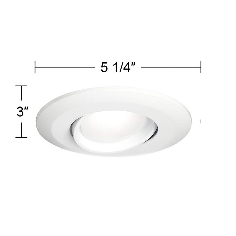 Image 3 4" White Gimbal Retrofit 10W LED Eyeball Downlights 4-Pack more views