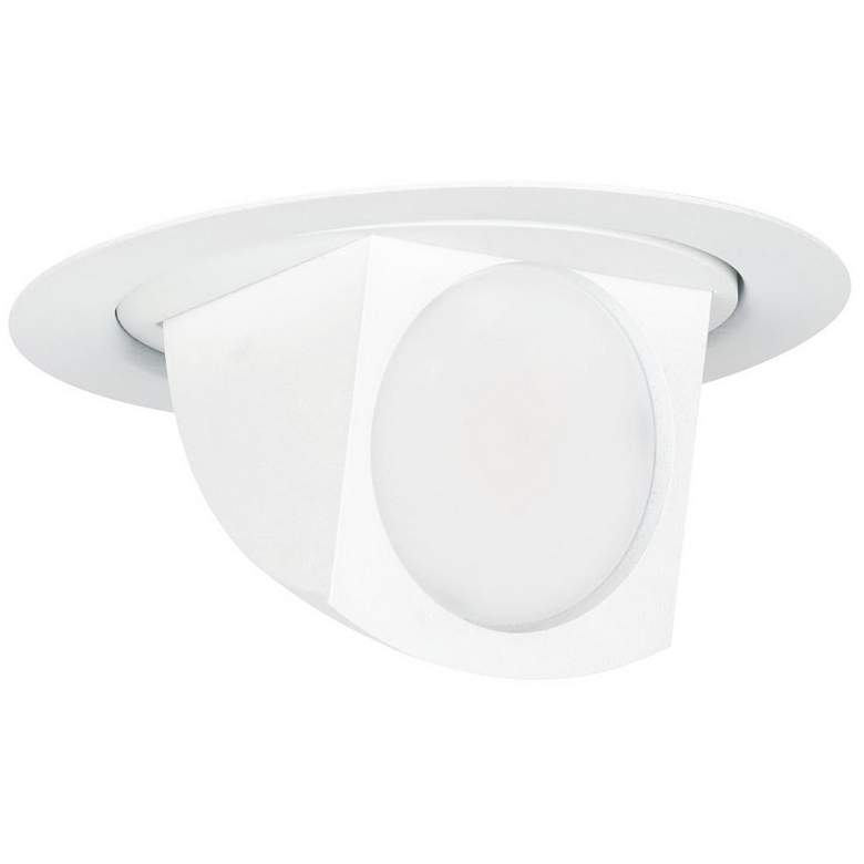 Image 1 4" White Pivot Dropdown Adjustable 9.5W LED Retrofit Trim