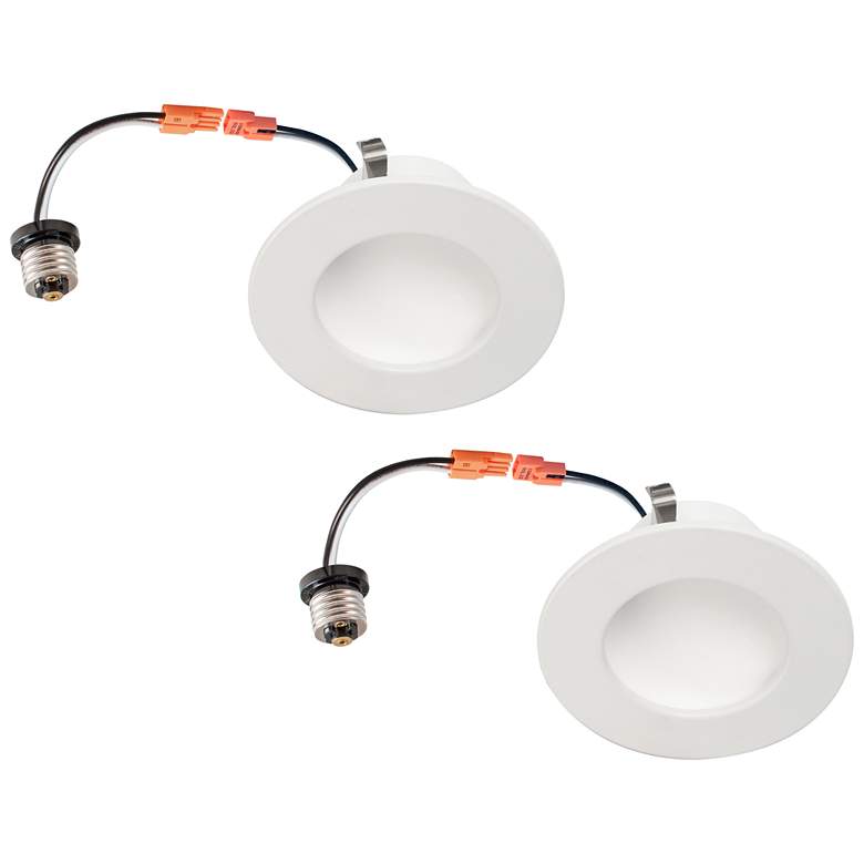 Image 1 4" White Retrofit 10W LED Dome Recessed Downlights 2-Pack