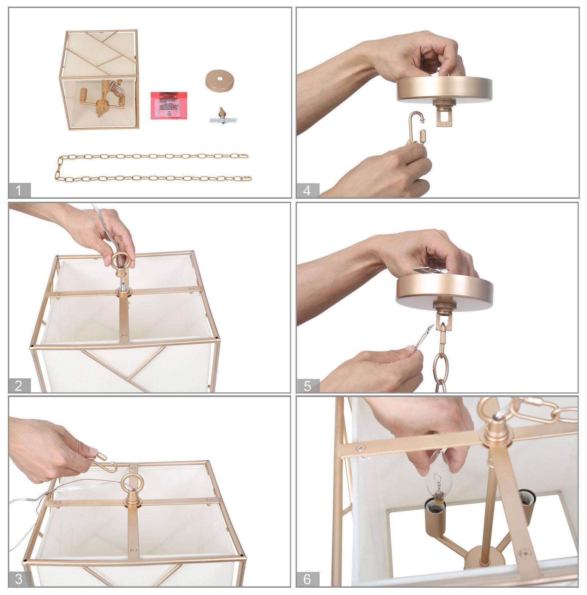 Image 6 4-Light 11"W Rectangle Dark Gold  Chandeliers more views