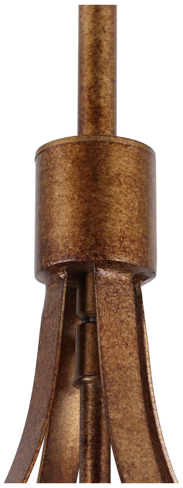 Image 3 4-Light 12.6"W Cylinder Anqique Gold Chandelier more views
