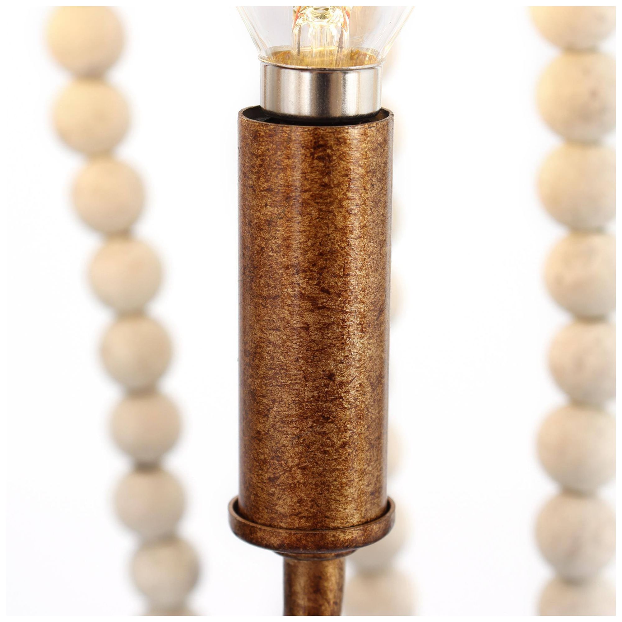 Image 5 4-Light 12.6"W Cylinder Anqique Gold Chandelier more views