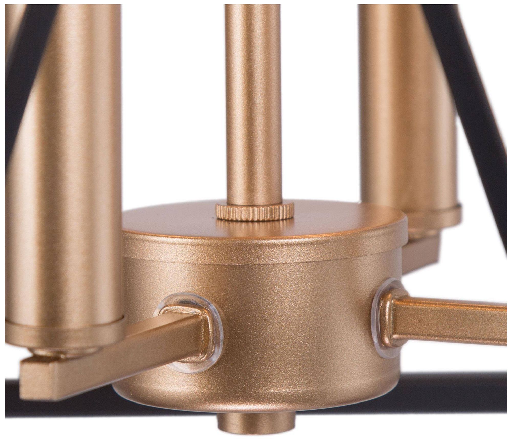 Image 2 4-Light 12.6"W Geometric Black and Dark Gold  Chandeliers more views