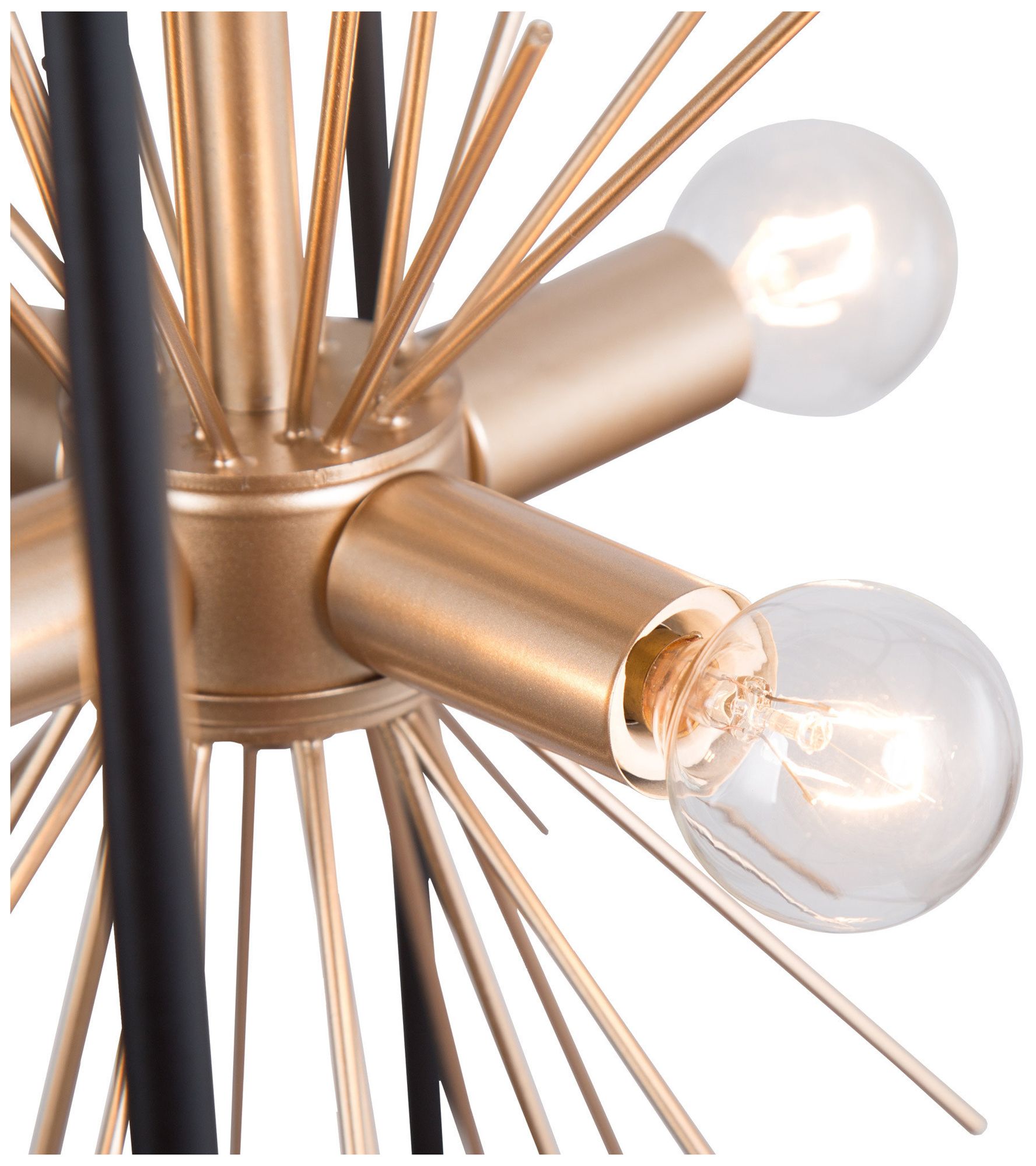 Image 3 4-Light 12.6"W Sputnik Matt Black and Metallic Gold Chandeliers more views