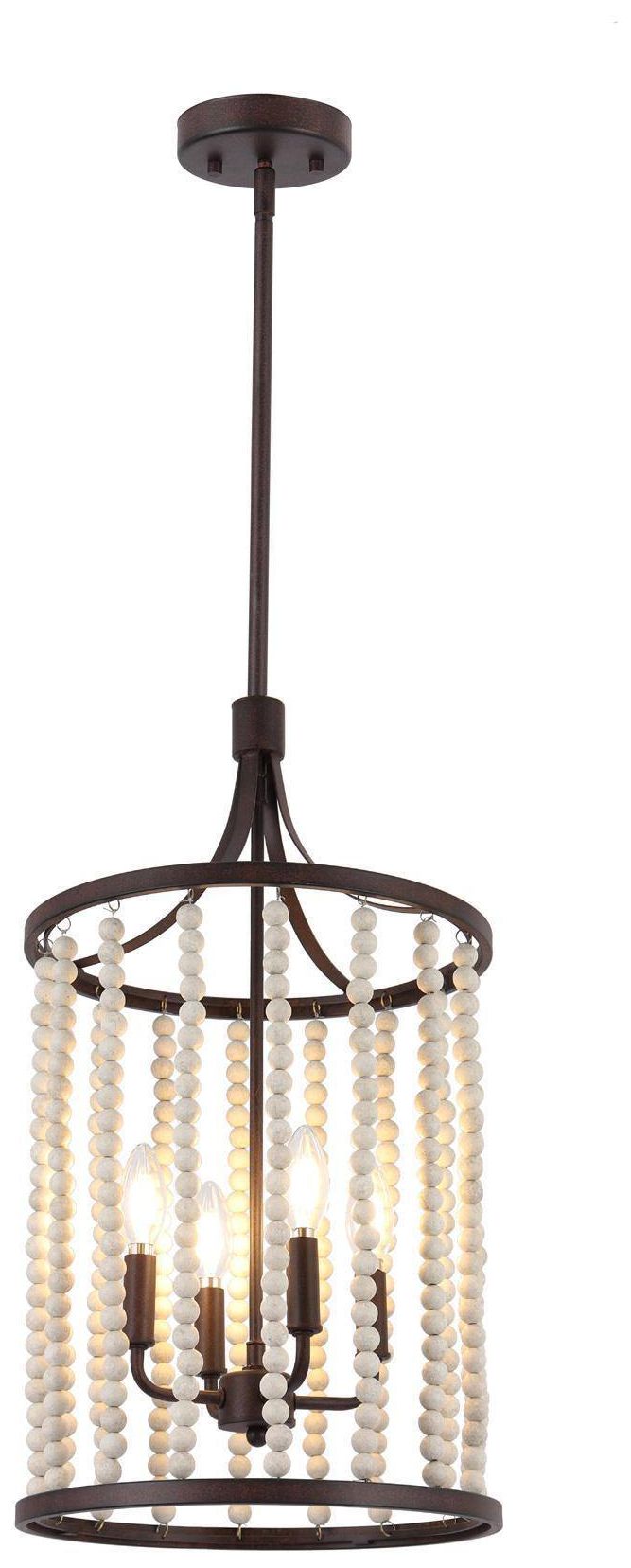 4-Light 12.6"W Tiered Rust Bronze Chandeliers