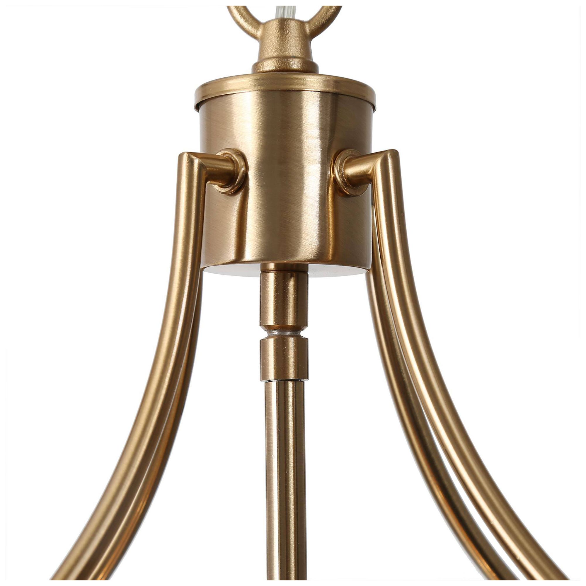 Thumbnail3 of 4-Light 14.2"W Rectangle Matt Black and Plated Brass Chandeliers more views