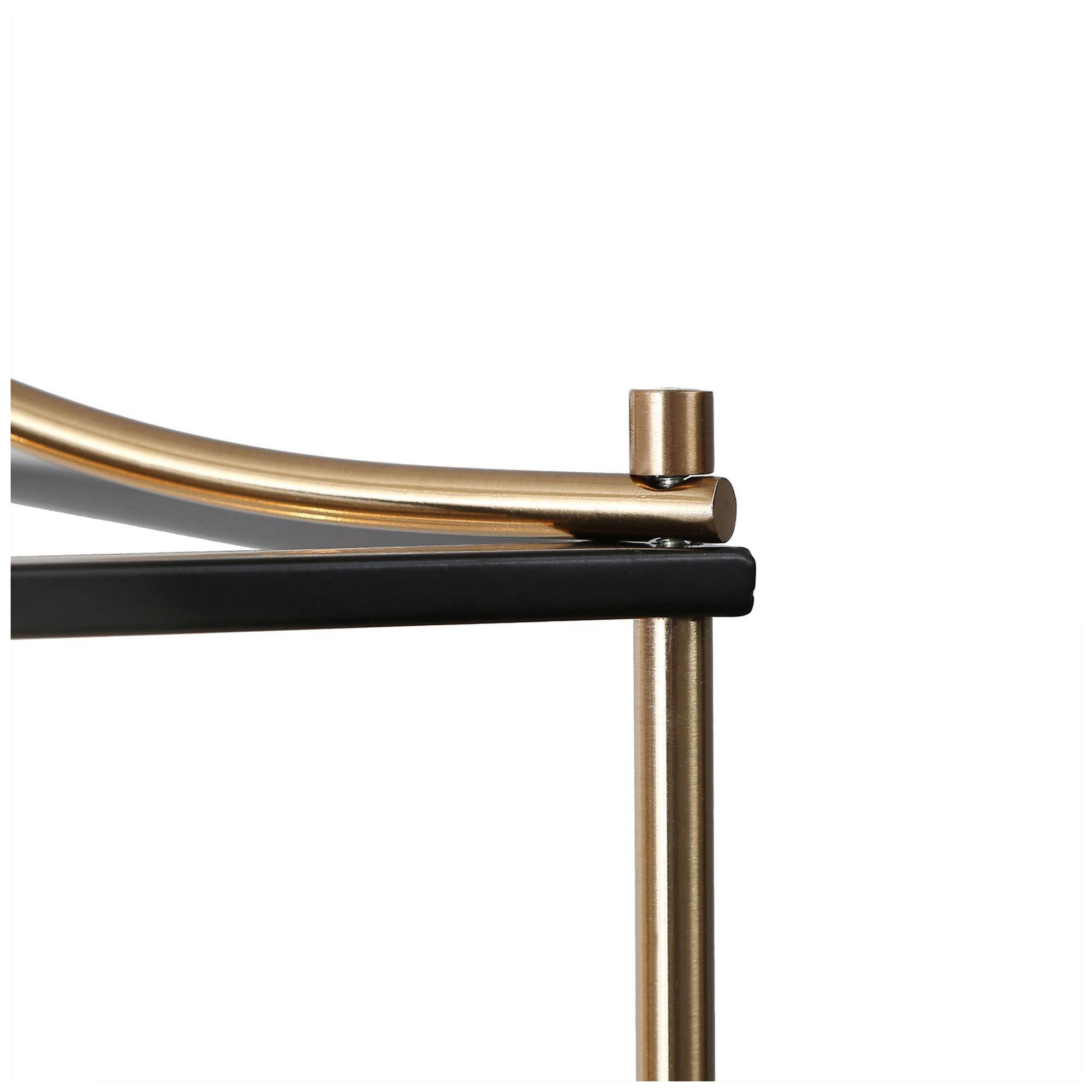 Thumbnail4 of 4-Light 14.2"W Rectangle Matt Black and Plated Brass Chandeliers more views