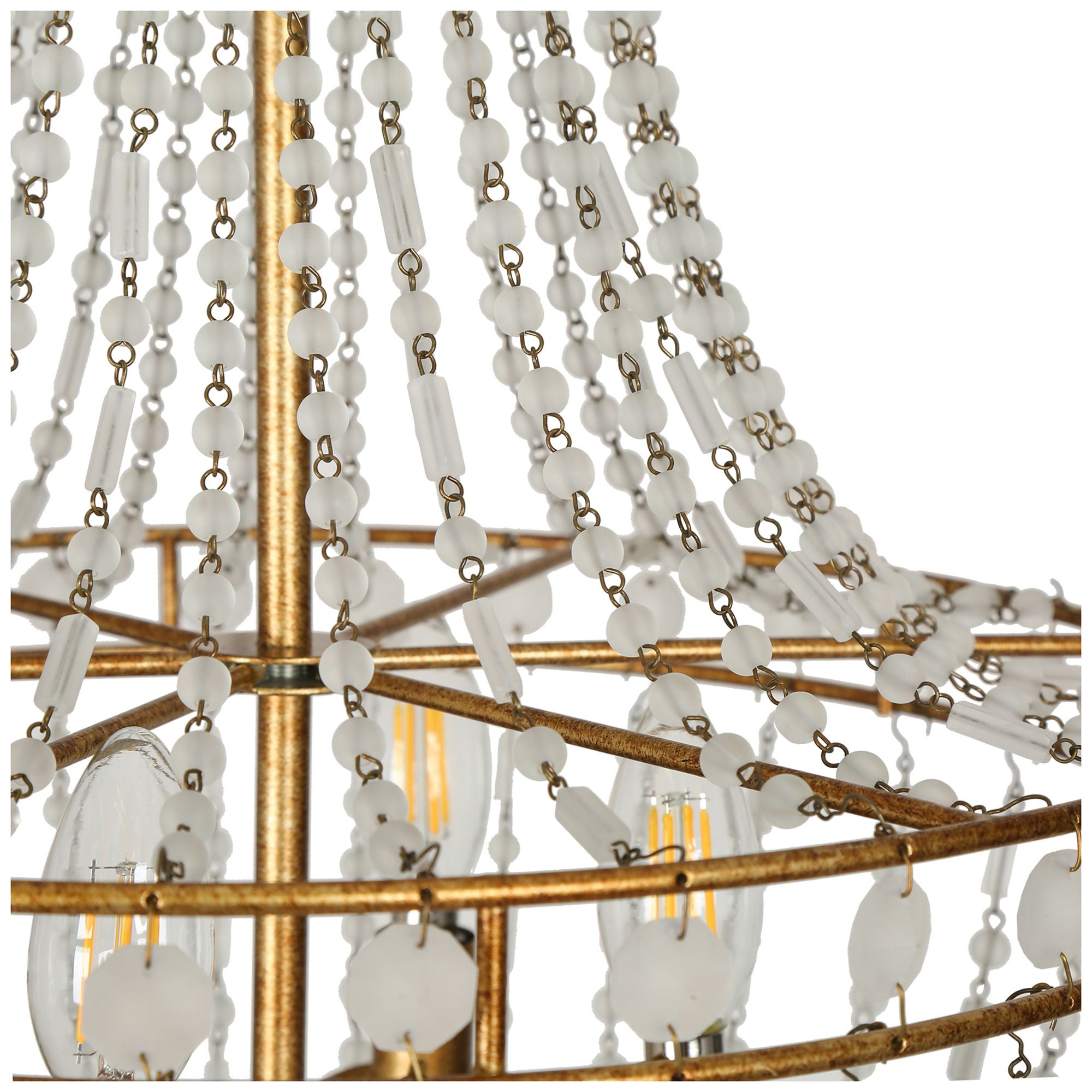 Image 5 4-Light 15.7"W Empire Spattered Antique Gold  Chandeliers more views