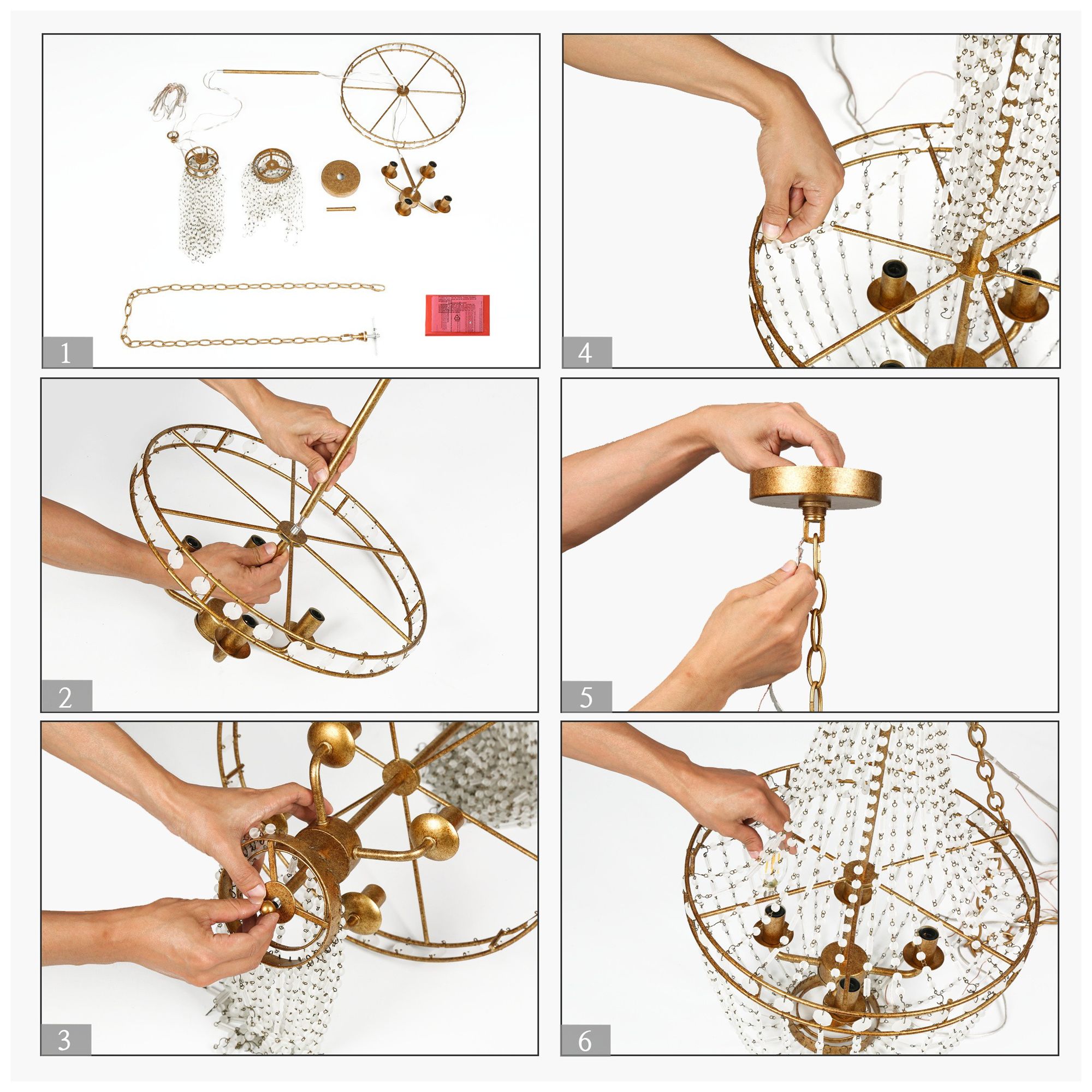 Image 7 4-Light 15.7"W Empire Spattered Antique Gold  Chandeliers more views