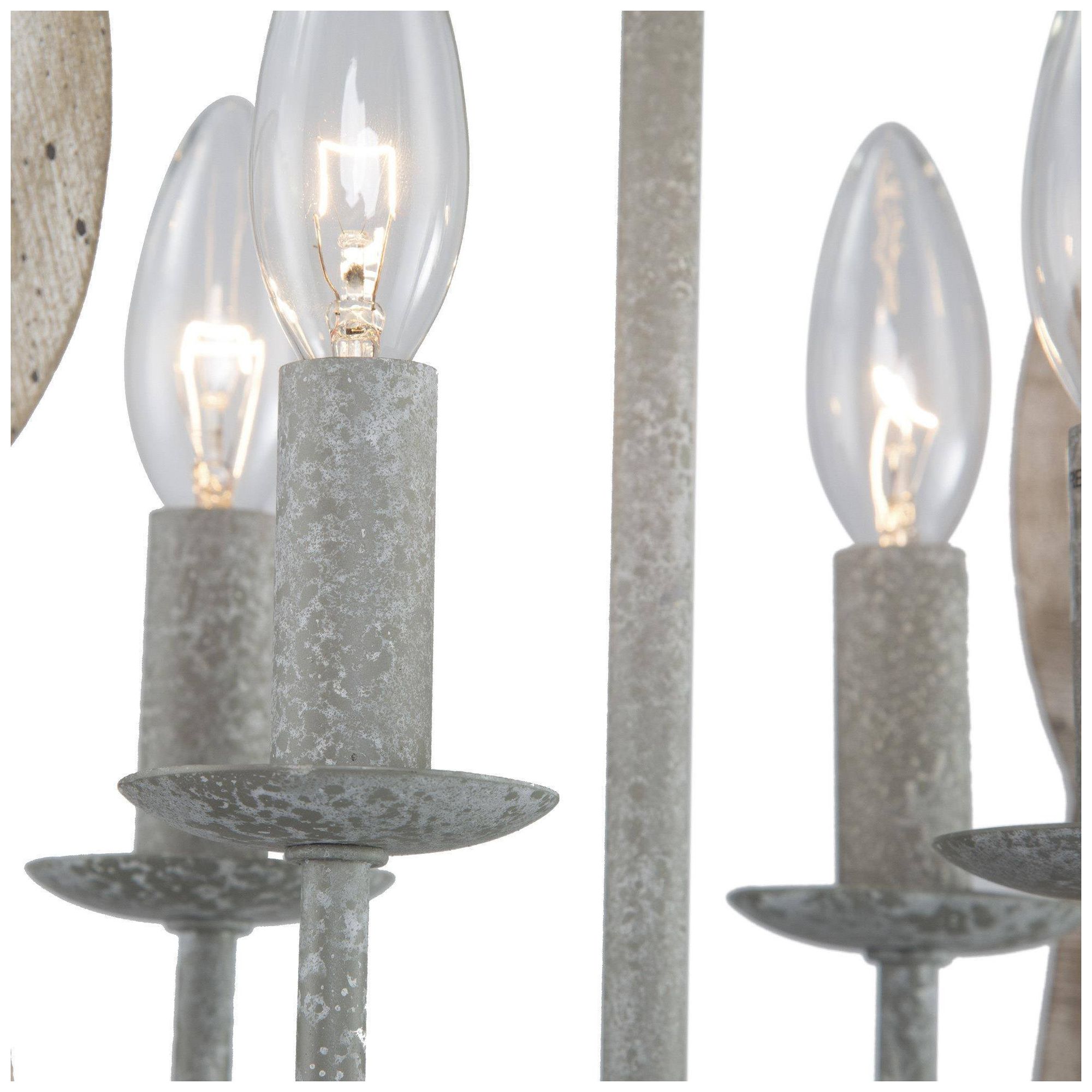 Image 3 4-Light 15.9"W Rectangle Spotted wood Chandeliers more views