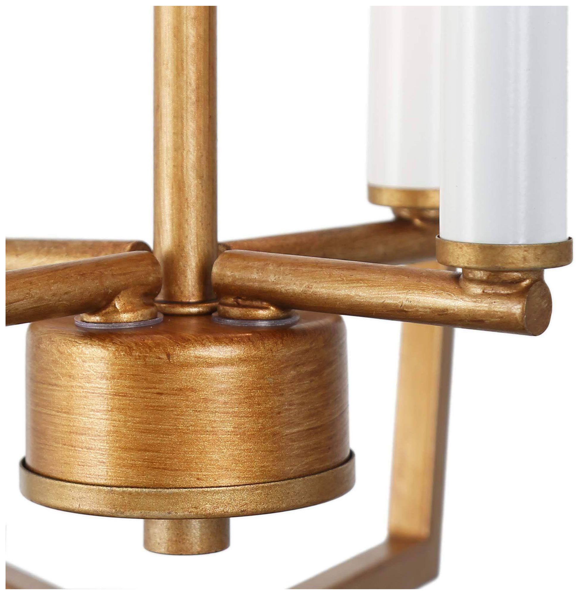 Image 4 4-Light 16.1"W Geometric Brushed Antique Gold  Chandeliers more views