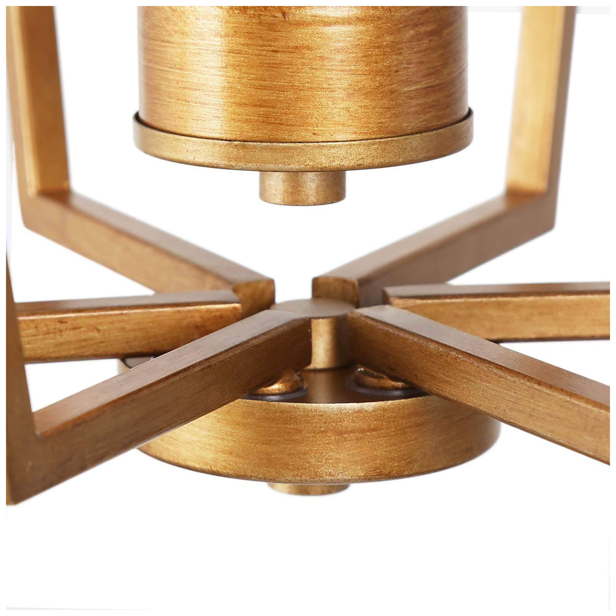 Image 5 4-Light 16.1"W Geometric Brushed Antique Gold  Chandeliers more views