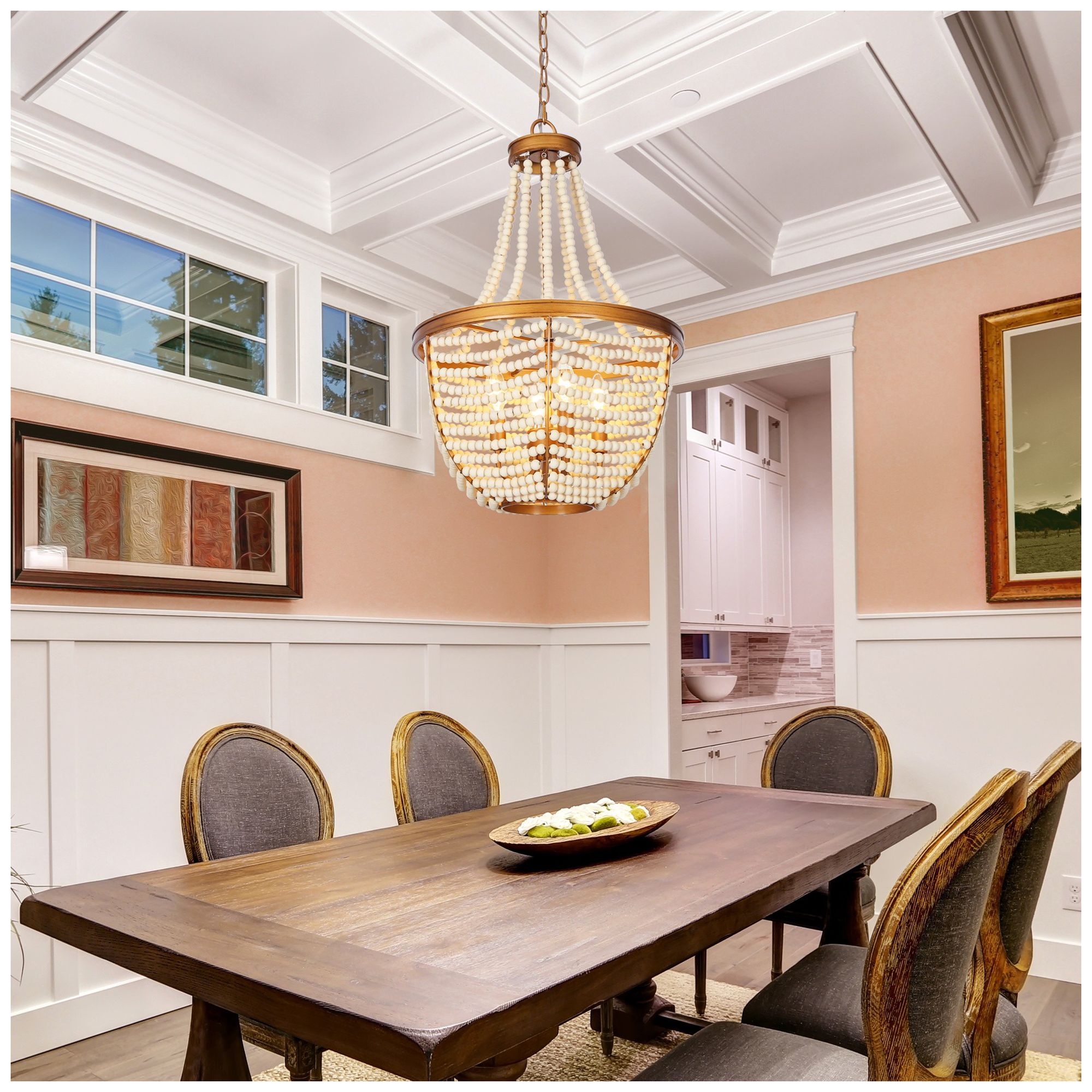 4-Light 16.5"W Empire Antique Gold Chandelier