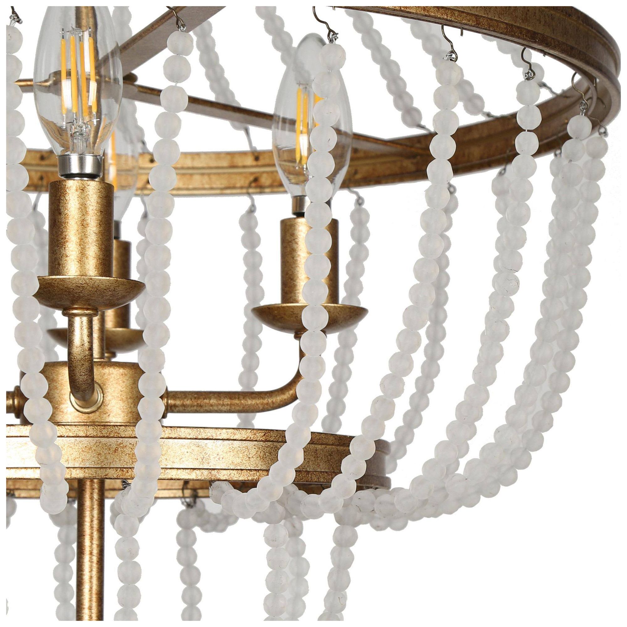 Image 2 4-Light 17.7"W Empire Spattered Antique Gold  Chandeliers more views