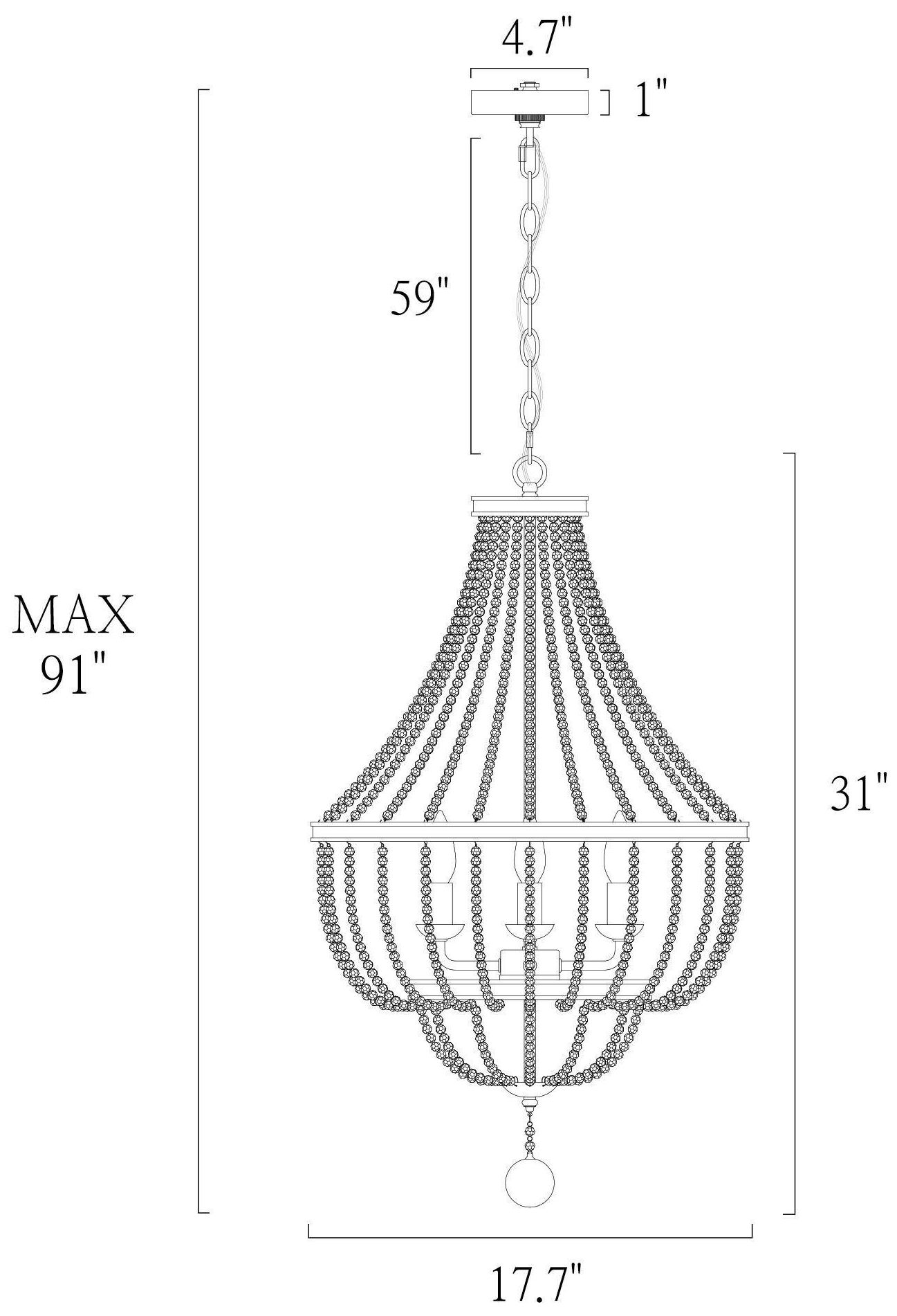 Image 5 4-Light 17.7"W Empire Spattered Antique Gold  Chandeliers more views