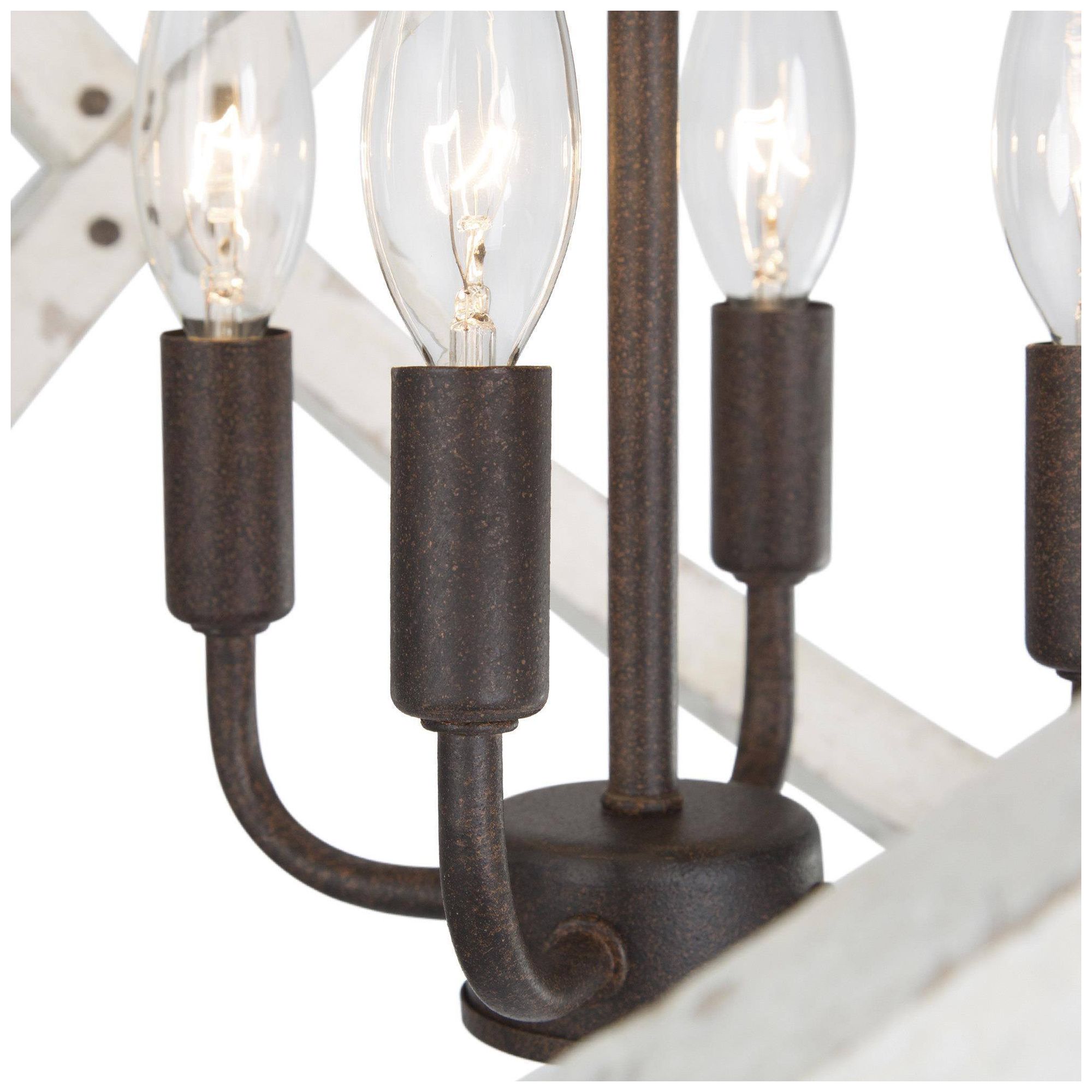 Image 2 4-Light 20.1"W Globe Weathered White Wood and Rust Bronze Chandeliers more views