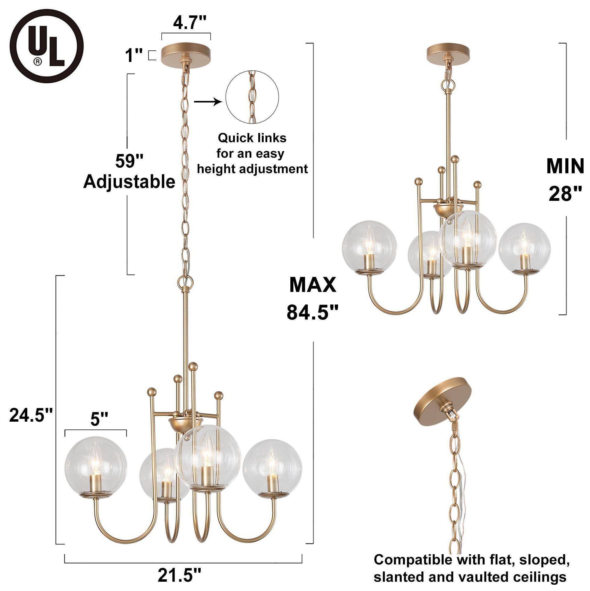 Image 3 4-Light 21.7"W Classic Dark Gold  Chandeliers more views