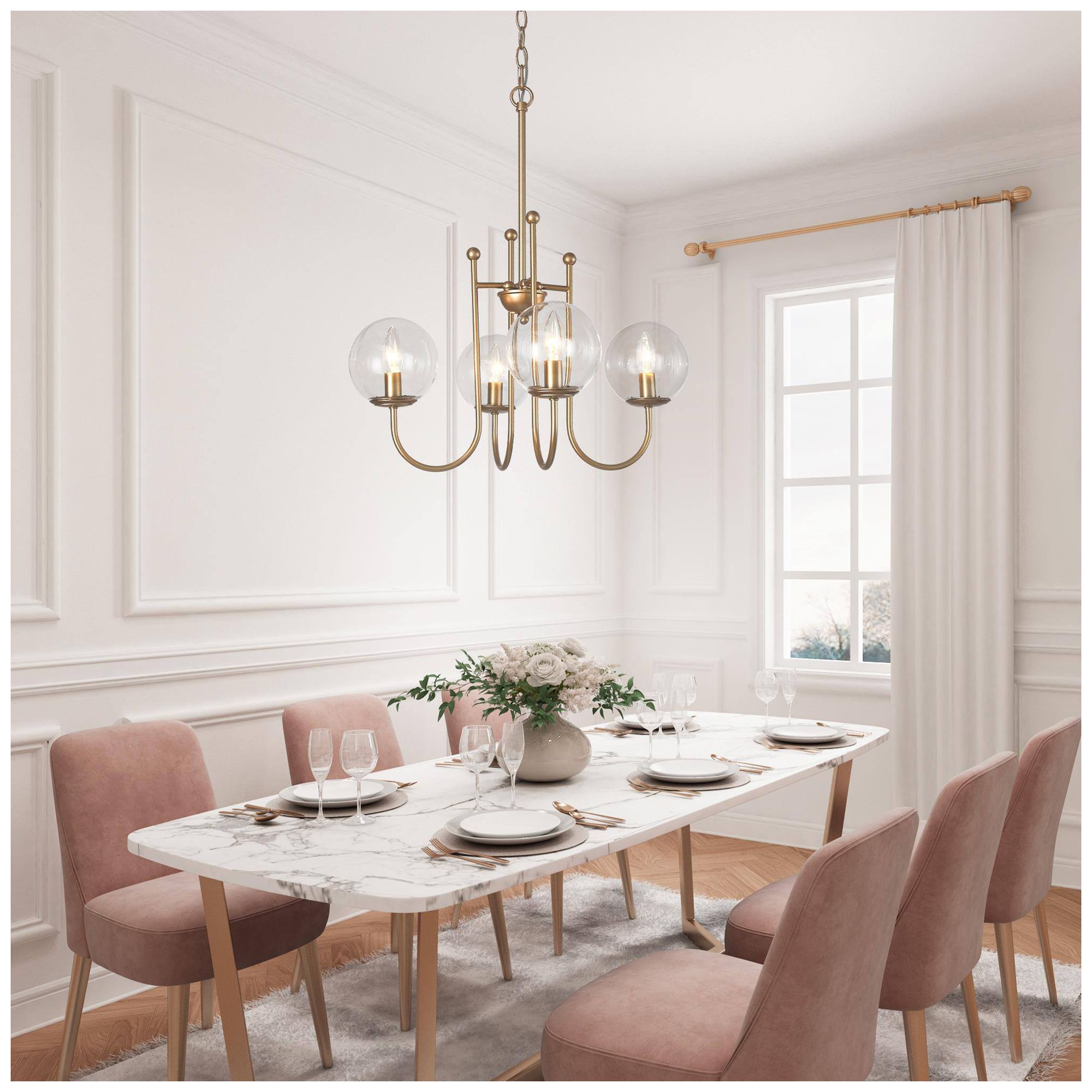 Image 4 4-Light 21.7"W Classic Dark Gold  Chandeliers more views