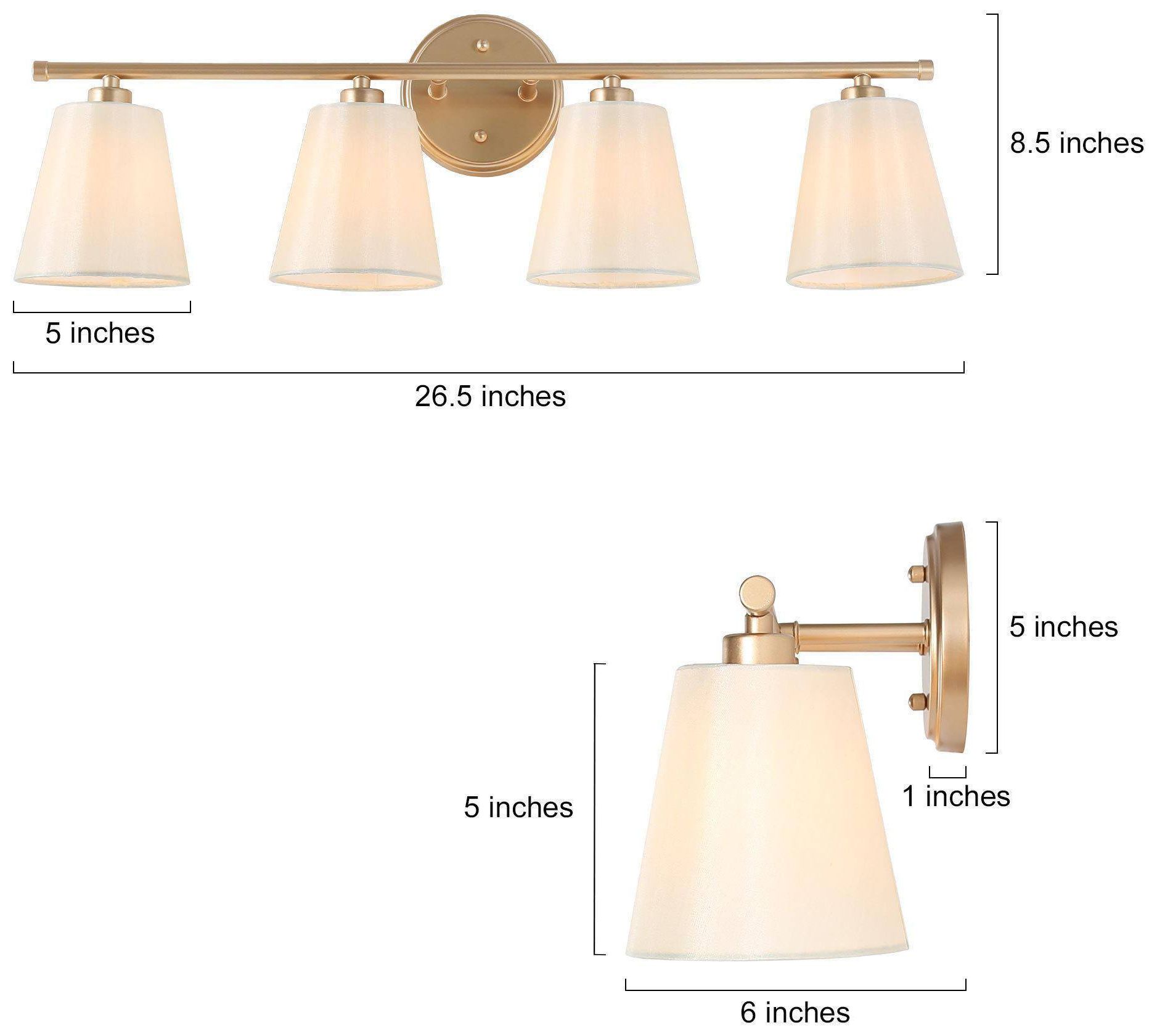 Image 6 4-Light 26.8"W Tapered Dark Gold  Wall Lamp more views