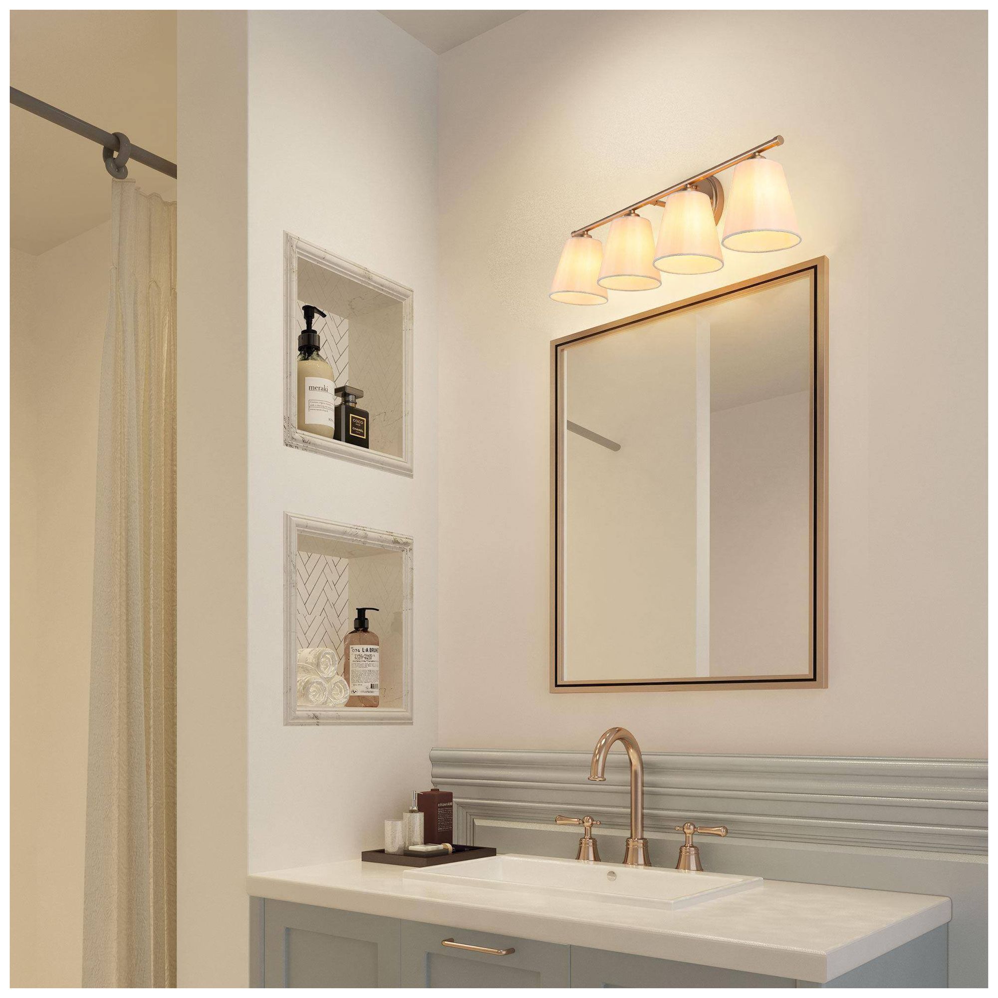 4-Light 26.8"W Tapered Dark Gold  Wall Lamp