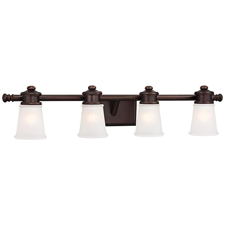 Image 2 4-Light 31 3/4 inch Wide Bath Fixture in Brushed Bronze