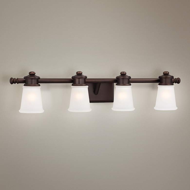 Image 1 4-Light 31 3/4 inch Wide Bath Fixture in Brushed Bronze