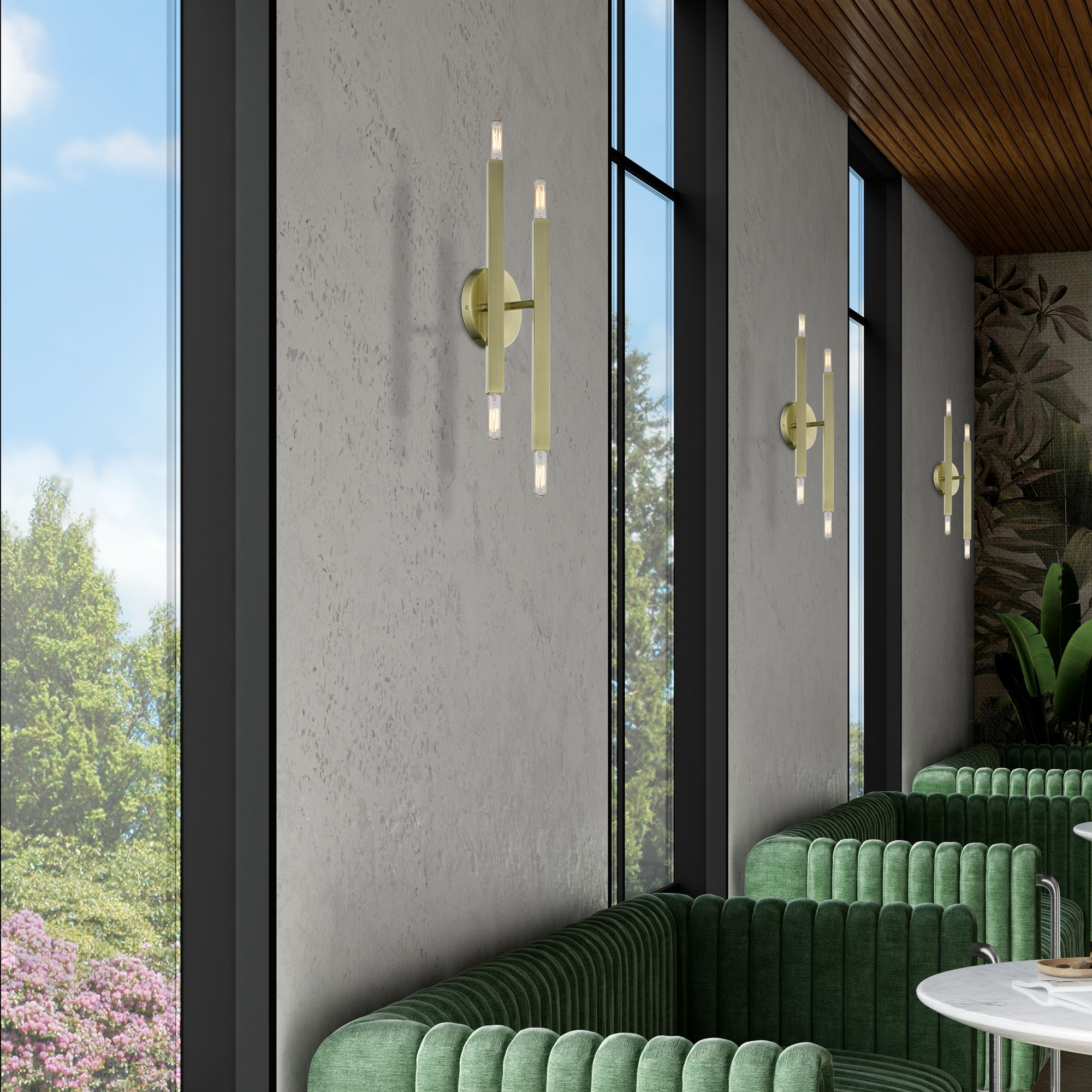 4 Light Antique Brass ADA Sconce