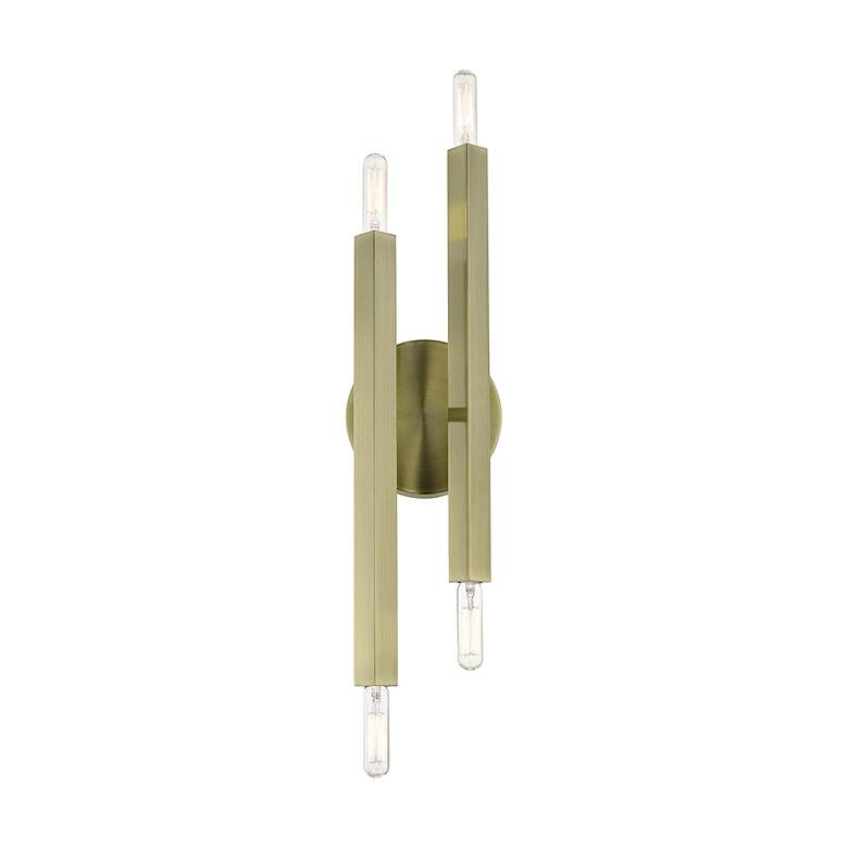 Image 5 4 Light Antique Brass ADA Sconce more views