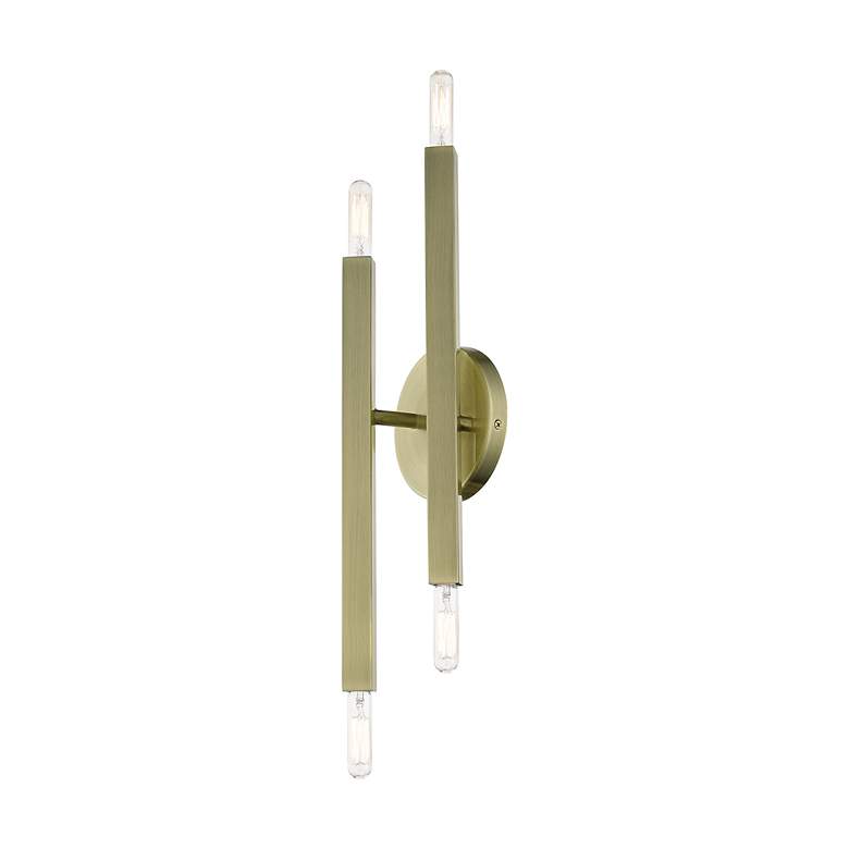 Image 7 4 Light Antique Brass ADA Sconce more views