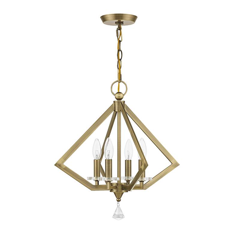 Image 2 4 Light Antique Brass Chandelier more views