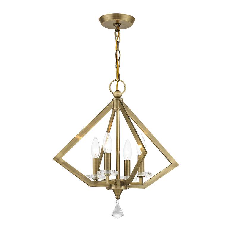 Image 4 4 Light Antique Brass Chandelier more views
