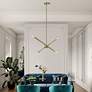 Thumbnail3 of 4 Light Antique Brass Linear Chandelier more views