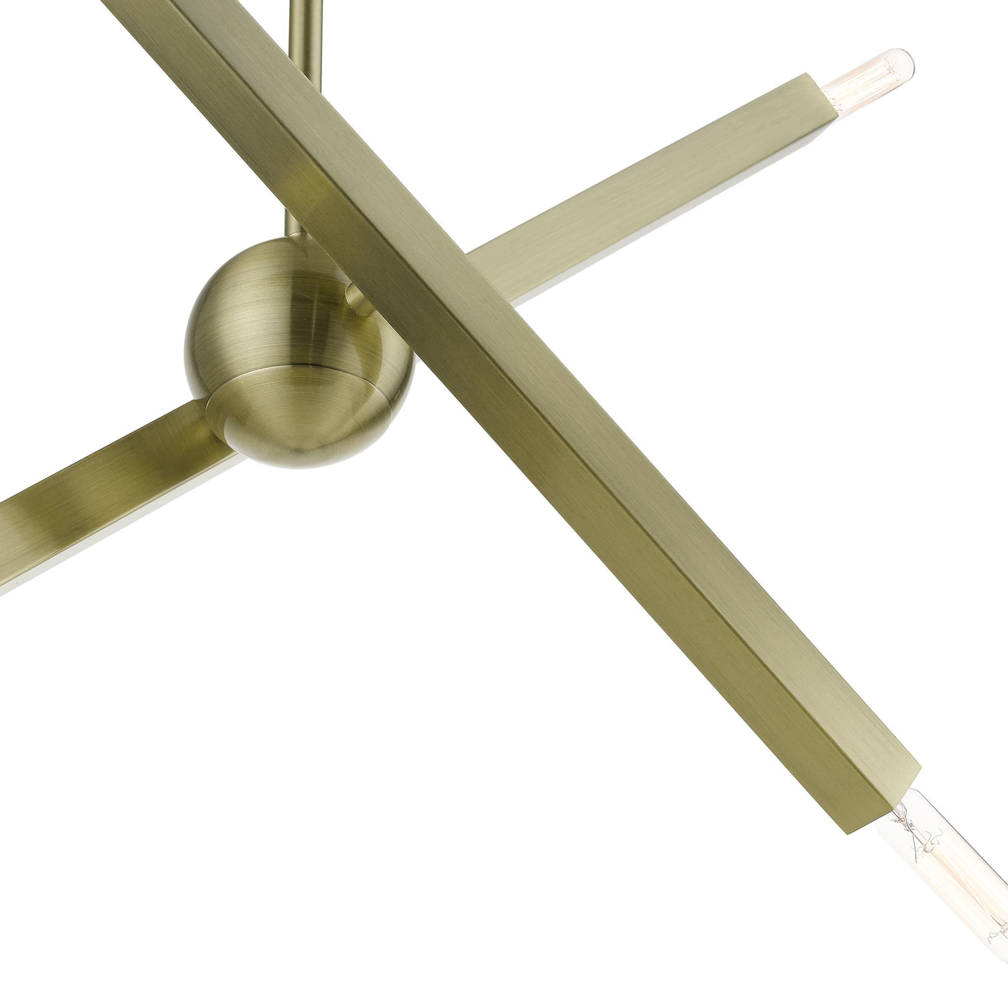 4 Light Antique Brass Linear Chandelier