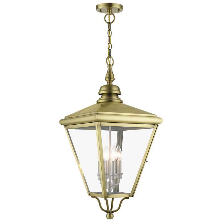 Image 1 4 Light Antique Brass Outdoor Extra Large Pendant Lantern