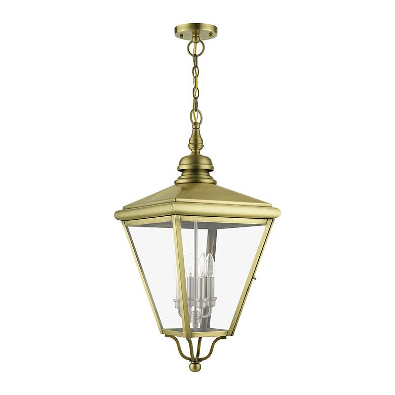 Image 3 4 Light Antique Brass Outdoor Extra Large Pendant Lantern more views