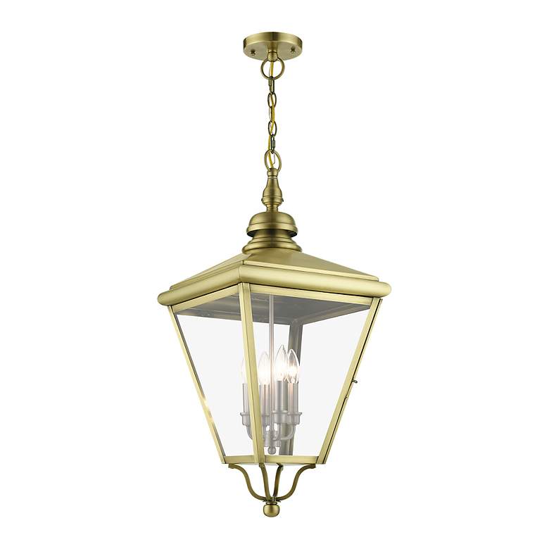 Image 4 4 Light Antique Brass Outdoor Extra Large Pendant Lantern more views