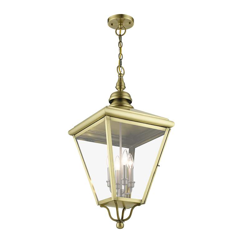 Image 5 4 Light Antique Brass Outdoor Extra Large Pendant Lantern more views