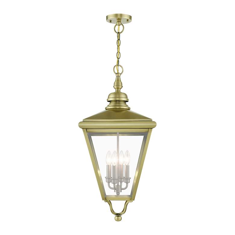 Image 6 4 Light Antique Brass Outdoor Extra Large Pendant Lantern more views