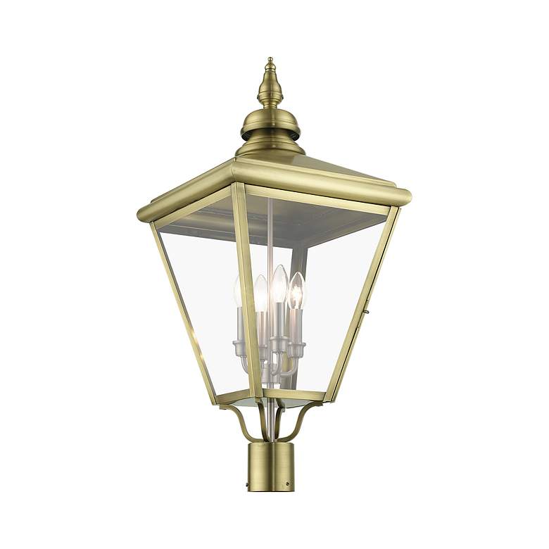 Image 4 4 Light Antique Brass Outdoor Extra Large Post Top Lantern more views