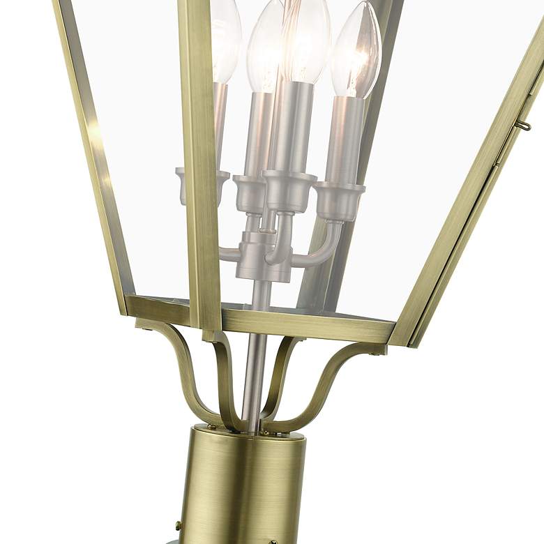 Image 6 4 Light Antique Brass Outdoor Extra Large Post Top Lantern more views