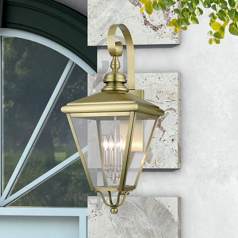 Image 1 4 Light Antique Brass Outdoor Extra Large Wall Lantern