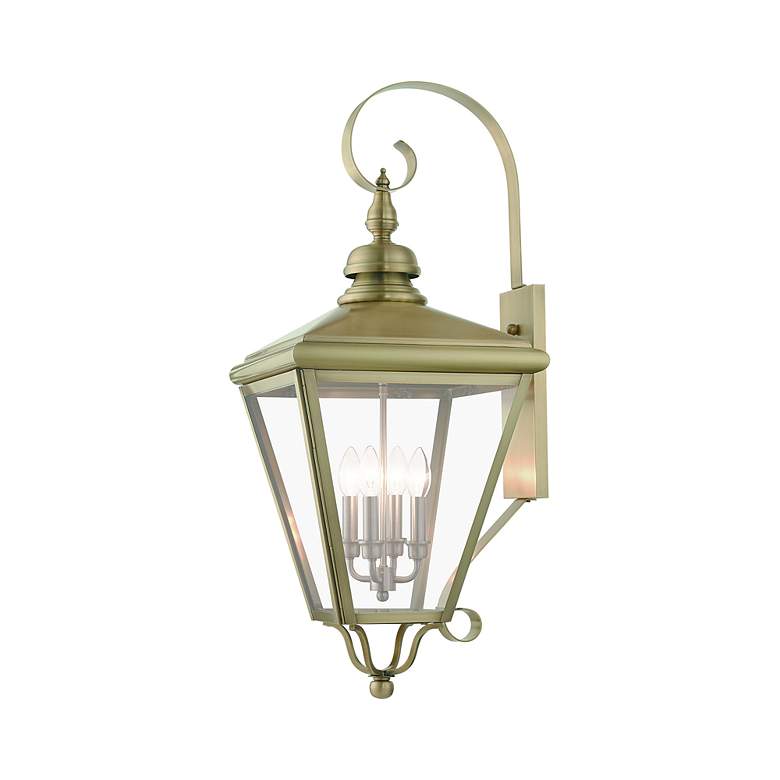Image 6 4 Light Antique Brass Outdoor Extra Large Wall Lantern more views