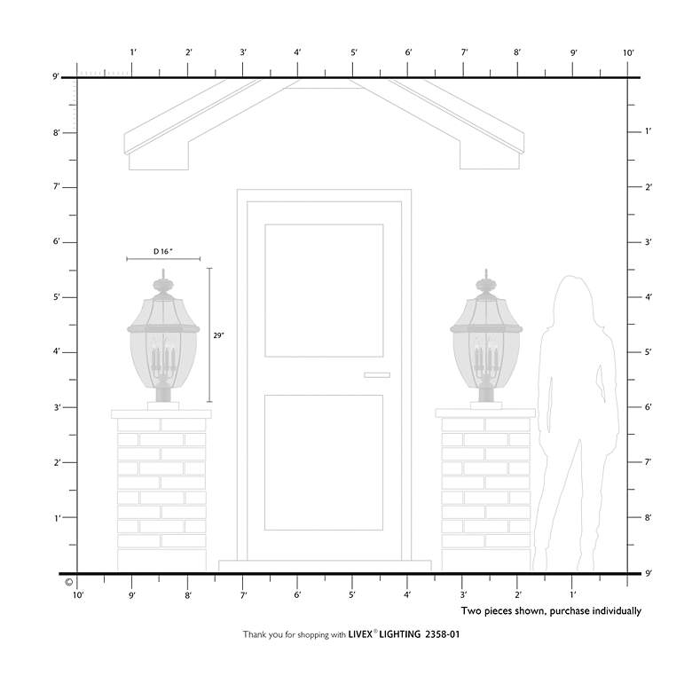 Image 4 4 Light Antique Brass Outdoor Post Top Lantern more views